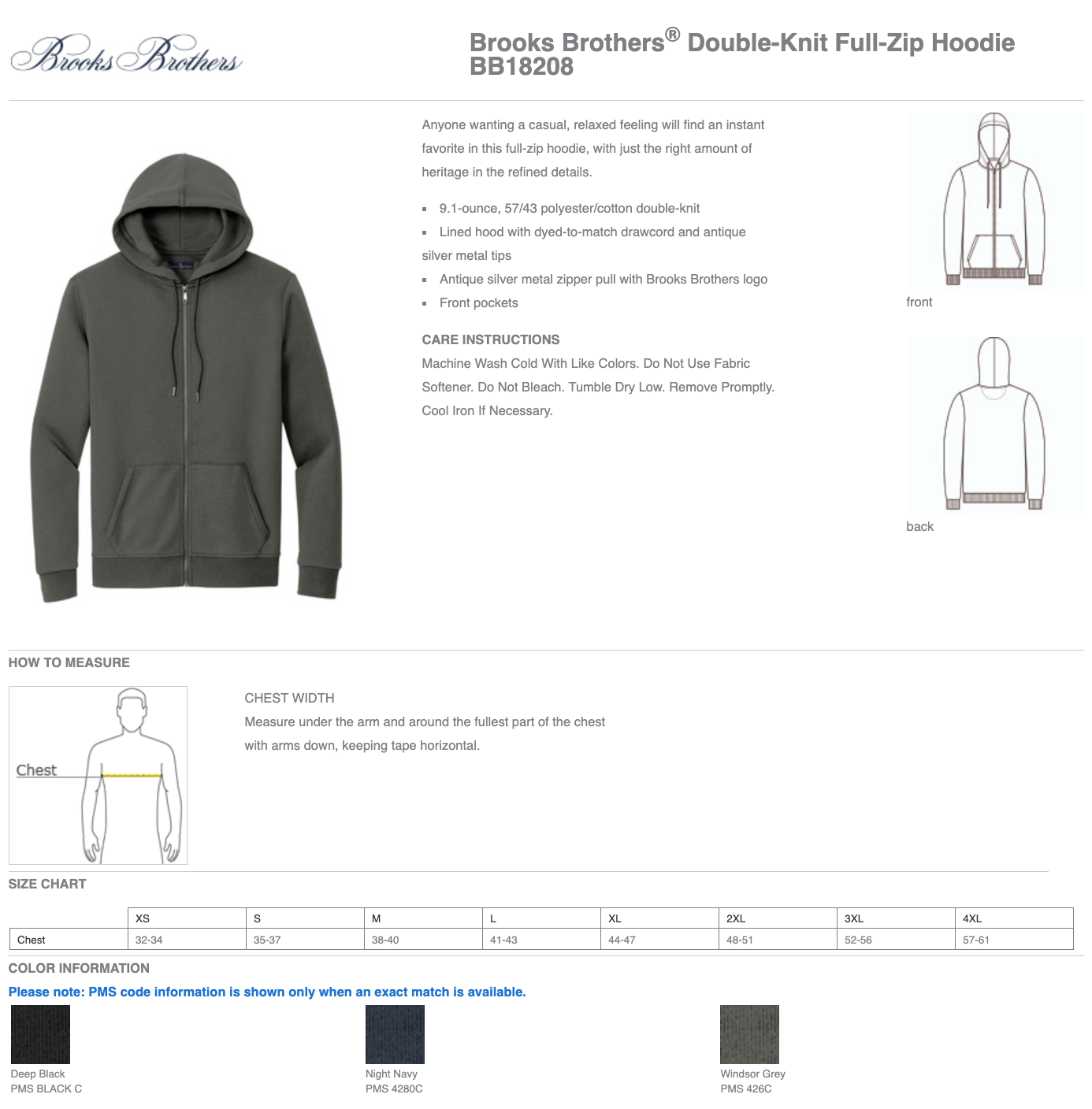 Brooks Brothers® Double-Knit Full-Zip Hoodie