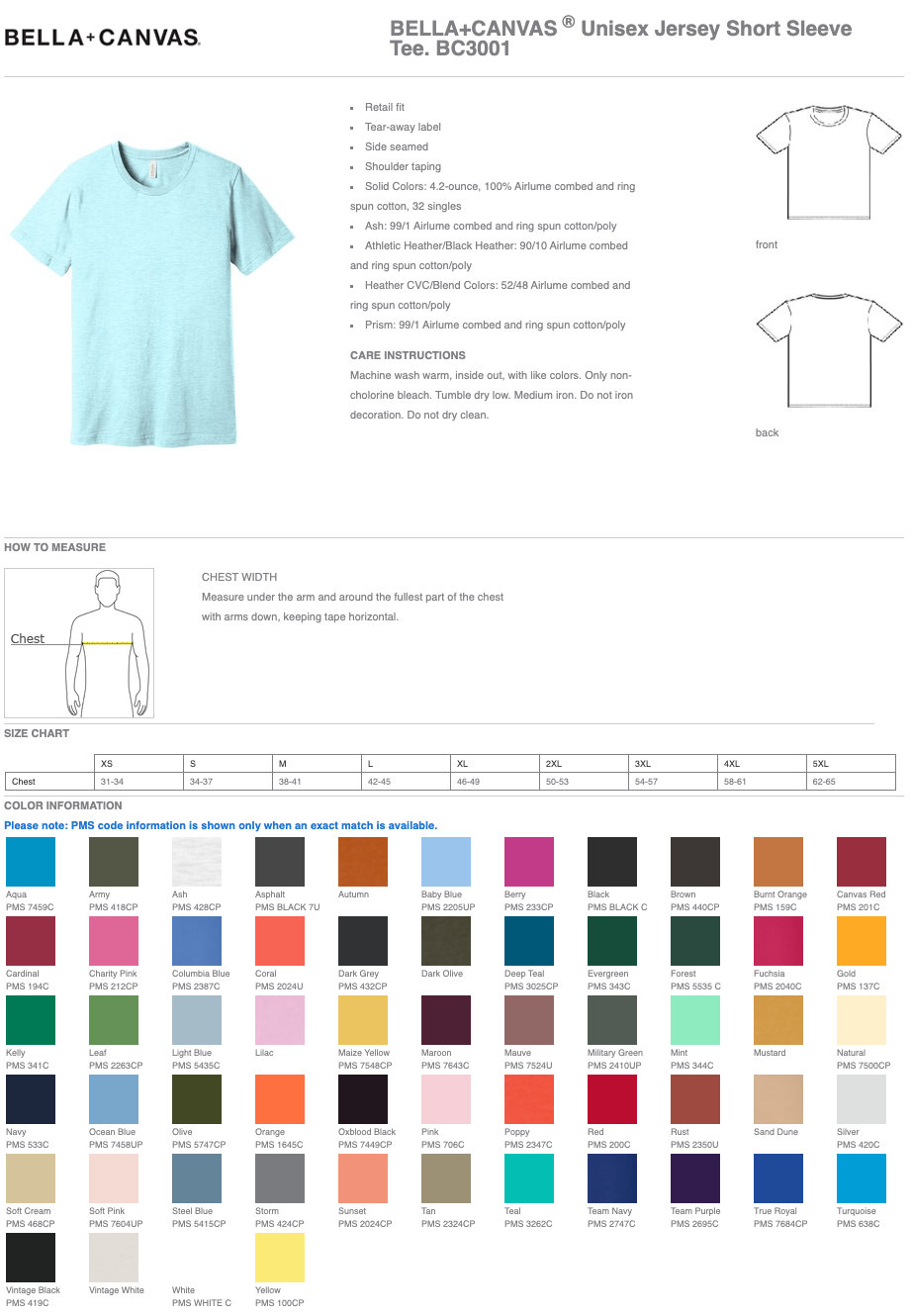 BELLA+CANVAS ® Unisex Jersey Short Sleeve Tee
