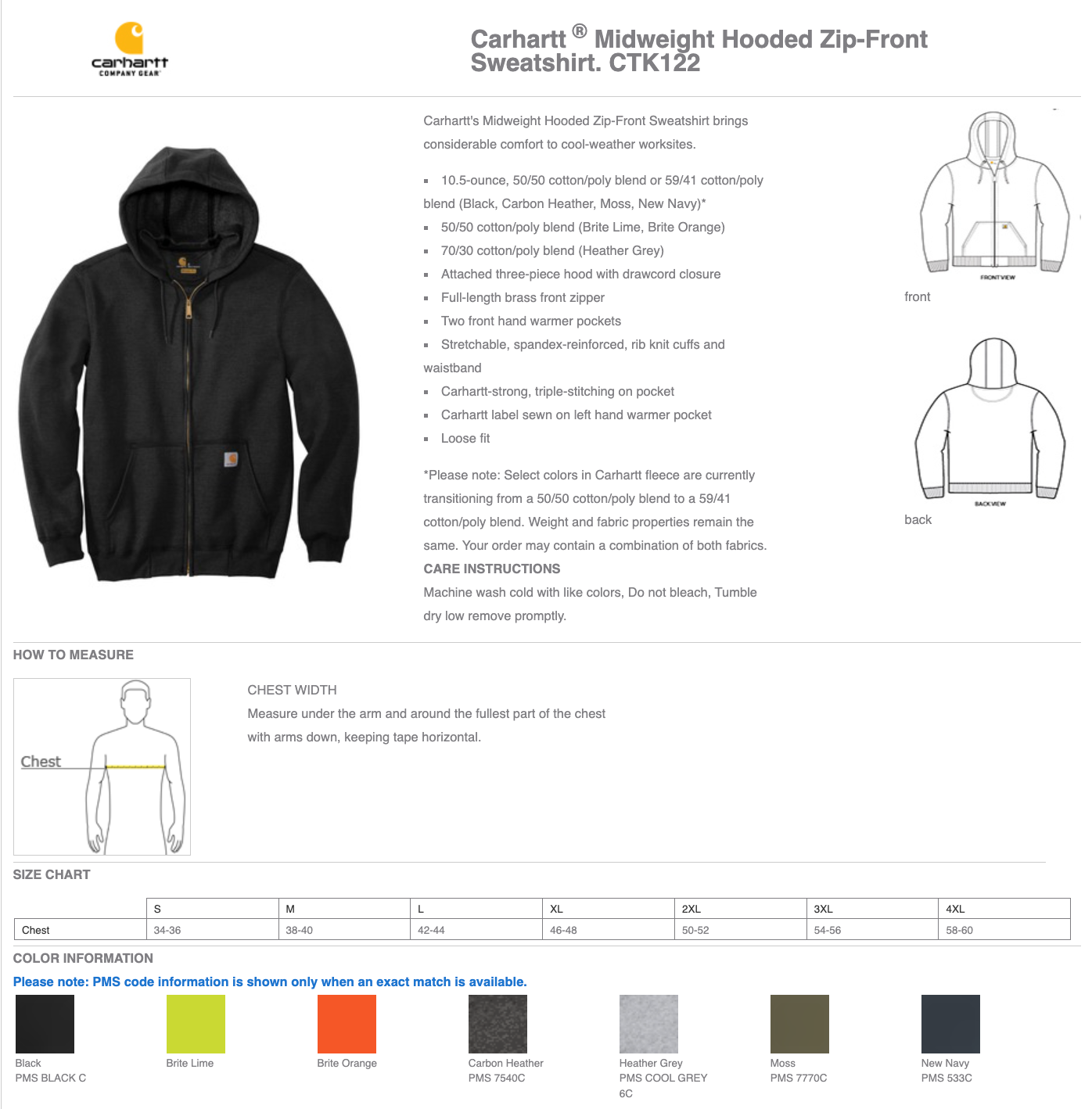 Carhartt Midweight Hooded Zip-Front Sweatshirt